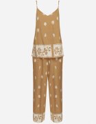 h&s Set din vâscoză bej maieu cu bretele și pantaloni scurți în flori Adisira