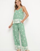 h&s Set Menta Viscoza Maieu și Pantaloni cu flori Adisira