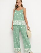 h&s Set Menta Viscoza Maieu și Pantaloni cu flori Adisira