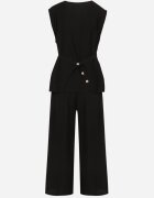 h&s Set negru Bluză fără mâneci cu reglare în talie și Pantaloni largi Dovalinae