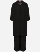 h&s Set Negru Top cu bretele subțiri Cămașă lungă și Pantaloni largi Adirive