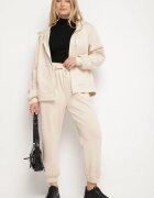 h&s Set trening Bej Bluză cu fermoar și Pantaloni jogger din bumbac Anarrise