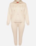 h&s Set trening Bej Bluză cu fermoar și Pantaloni jogger din bumbac Anarrise