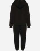 h&s Set Trening Negru Bluză cu fermoar și Pantaloni Jogger din Bumbac Anarrise