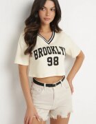 h&s Tricou Bej deschis din bumbac cu inscripție Nitanelia
