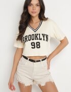 h&s Tricou Bej deschis din bumbac cu inscripție Nitanelia
