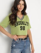 h&s Tricou de Bumbac Verde cu Text Nitanelia