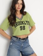 h&s Tricou de Bumbac Verde cu Text Nitanelia