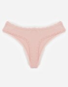 han Chiloți roz din bumbac tip tanga decorați cu dantelă Cirilise