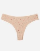 han Chiloți tanga bej cu Bumbac cu imprimeu floral Calylia