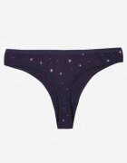 han Chiloți tanga bleumarin din bumbac cu flori Calylia