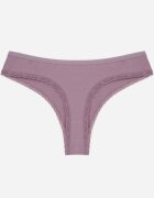 han Chiloți Violet din bumbac tip Tanga Decorați cu dantelă Cirilise
