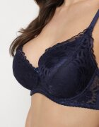 han Sutien bleumarin de tip Full Cup cu dantelă decorativă Lanithiel