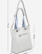 hangfan Geantă Shopper Albastră cu Inserții Metalice Lanastiela