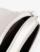 hangfan Geantă tip poștaș cu două compartimente albă cu clapetă decorativă Delluria