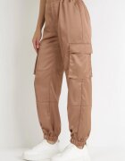 hello miss Pantaloni bej închis de bumbac Joggere cu Buzunare Largi Romia