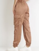 hello miss Pantaloni bej închis de bumbac Joggere cu Buzunare Largi Romia