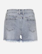 hello miss Pantaloni scurți albastru deschis din denim de bumbac cu buline cu talie înaltă Folelira