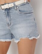 hello miss Pantaloni scurți denim albastru deschis cu abraziuni decorative Tenafela