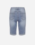 hello miss Pantaloni scurți din denim albaștri cu talie înaltă și bumbac decorați cu rupturi Nelixa