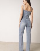 hello miss Salopetă Albastră Denim din Bumbac cu Bretele cu Craci Drepți Laelliana
