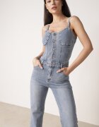 hello miss Salopetă Albastră Denim din Bumbac cu Bretele cu Craci Drepți Laelliana