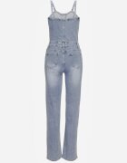 hello miss Salopetă Albastră Denim din Bumbac cu Bretele cu Craci Drepți Laelliana