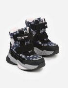 ht kids shoes Cizme de zăpadă Bleumarin cu Flori și Inimă și Textul Alwedina