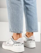 ideal Adidași Alb-Gri cu Sclipici și Ornamente Metalice Pillara