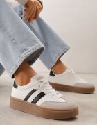 ideal Adidași Alb-Negru stil Tenis cu Model Geometric Avelresil