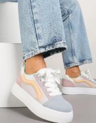 ideal Adidași Albastru-Violet în Stil de Teniși Clasici pe Platformă Nurimea