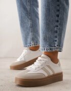 ideal Adidași Bej-Alb în stil teniși cu model geometric Avelresil