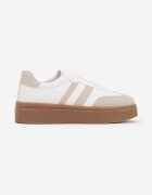 ideal Adidași Bej-Alb în stil teniși cu model geometric Avelresil