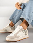ideal Adidași Bej cu Cusături Decorative în Stil Streetwear Neoniela