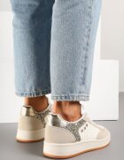 ideal Adidași Bej cu Cusături Decorative în Stil Streetwear Neoniela