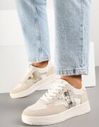 ideal Adidași Bej cu Ornament Metalic și Inserție cu Imitație de Piele de Șarpe Sarilira