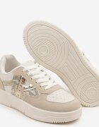ideal Adidași Bej cu Ornament Metalic și Inserție cu Imitație de Piele de Șarpe Sarilira
