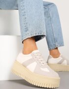 ideal Adidași Bej-Gri Stil Tenis cu Platformă în relief Firreis
