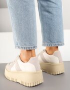ideal Adidași Bej-Gri Stil Tenis cu Platformă în relief Firreis