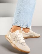 ideal Adidași Bej închis în stil tenis decorați cu dungi Amooshea