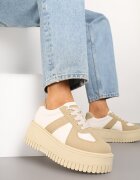 ideal Adidași Bej închiși în stil teniși pe platformă cu reliefuri Firreis