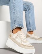 ideal Adidași Bej pe talpă groasă cu reliefuri și cusături decorative Falinia