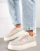 ideal Adidași Bej-Roz cu Talpă Groasă și Partea Superioară Împletită Nilavanea