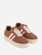 ideal Adidași Maro pe talpă groasă de cauciuc cu dungi pe laterale Ninlili