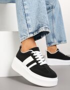 ideal Adidași Negre Teniși Cult cu platformă și pană Elisara