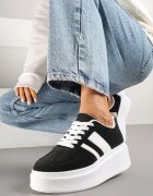 ideal Adidași Negre Teniși Cult cu platformă și pană Elisara