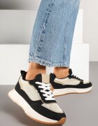 ideal Adidași Negri-Bej cu Model Geometric Borgis