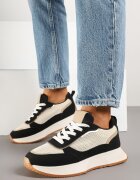 ideal Adidași Negri-Bej cu Model Geometric Borgis