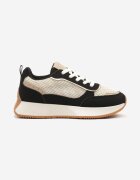 ideal Adidași Negri-Bej cu Model Geometric Borgis