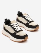 ideal Adidași Negri-Bej cu Model Geometric Borgis
